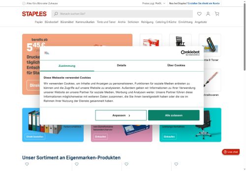 Staples Website Screenshot