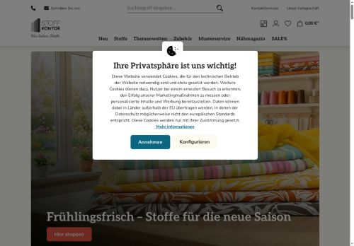 Stoffkontor.eu Website Screenshot