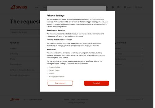 SWISS Website Screenshot