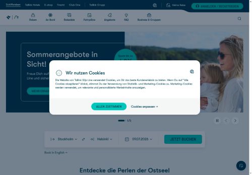 Tallink Silja Website Screenshot