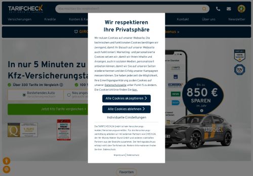 crash-tarife.de Website Screenshot