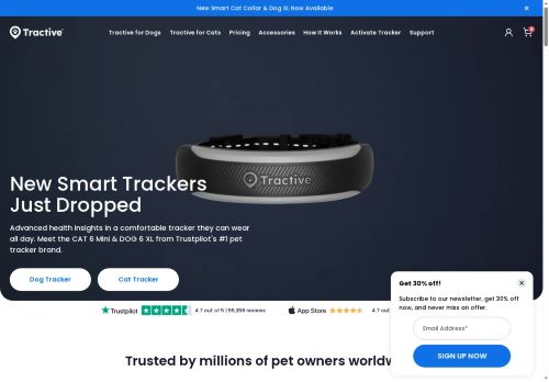 Tractive Website Screenshot