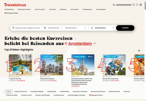 travelcircus Website Screenshot