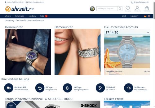Uhrzeit.org Website Screenshot