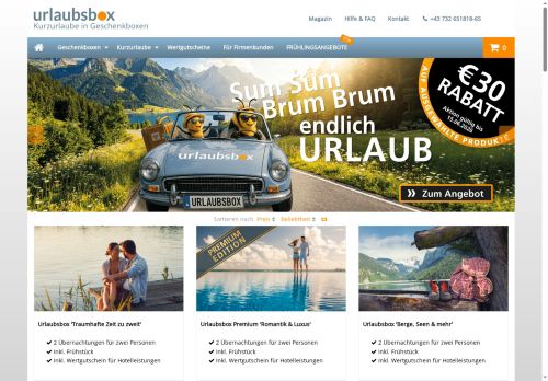 Urlaubsbox.com Website Screenshot