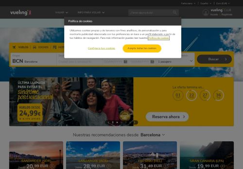 Vueling Website Screenshot