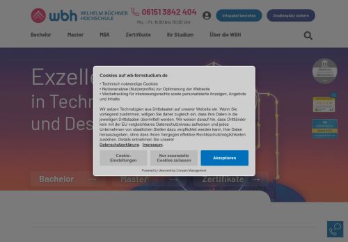 Wilhelm Büchner Hochschule Website Screenshot