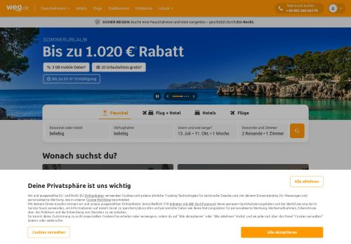 weg.de Website Screenshot