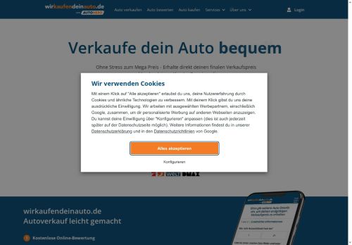 Wir kaufen dein Auto Website Screenshot