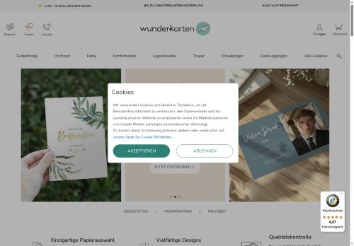 Wunderkarten.de Website Screenshot