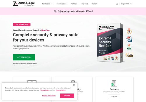 ZoneAlarm Website Screenshot